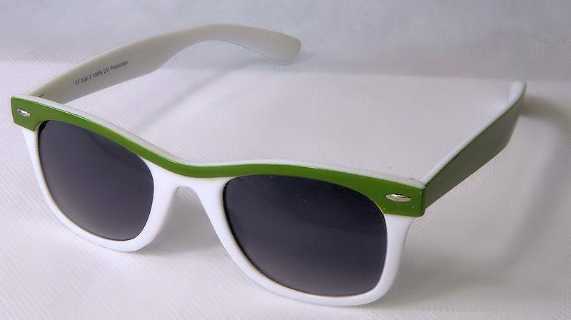 Sluneční brýle styl Wayfarer bílo/zelené