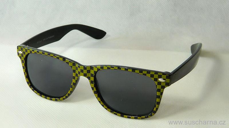 Sluneční brýle styl Wayfarer černo/žluté