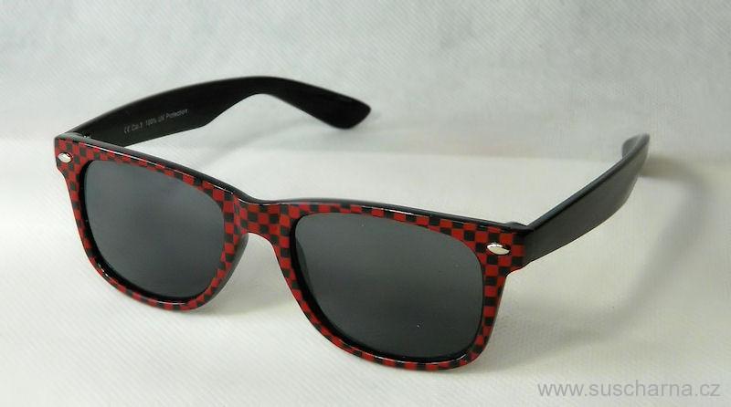 Sluneční brýle styl Wayfarer černo/červené
