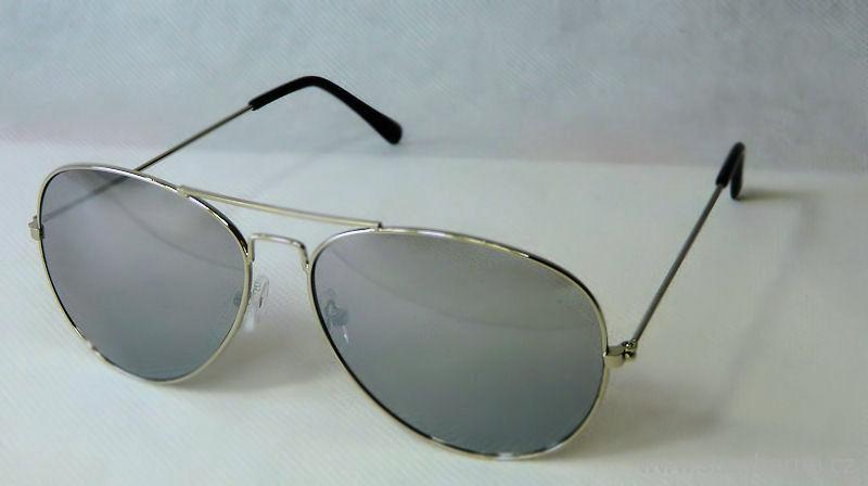 Sluneční brýle styl Aviator stříbrné