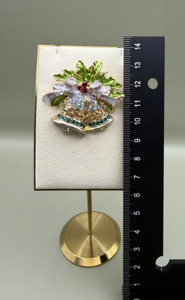 Kovová brož "Vánoční zvonky"