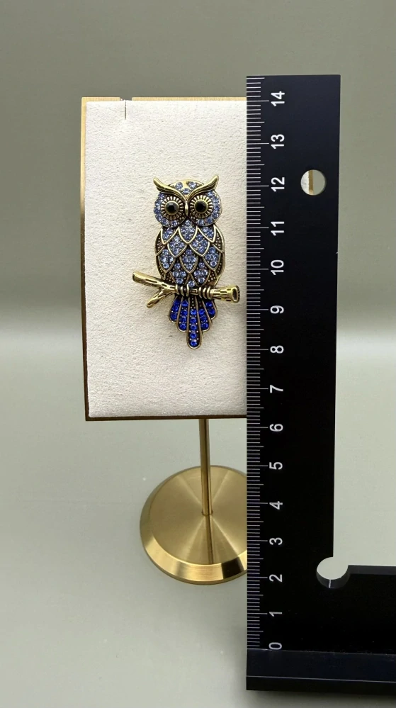 Kovová brož "Modrá sova"