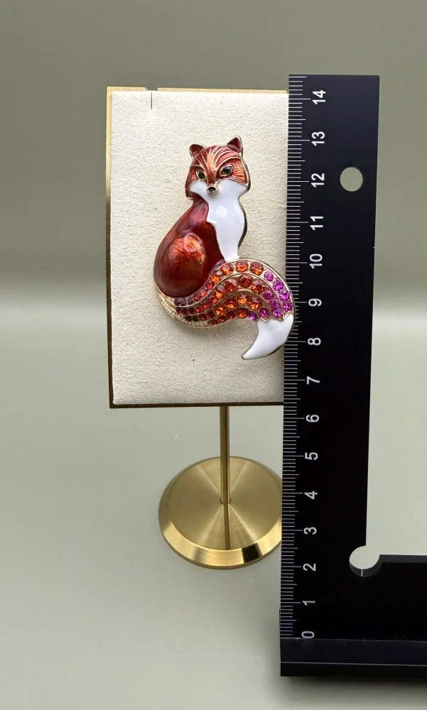 Kovová brož "Oranžová liška"