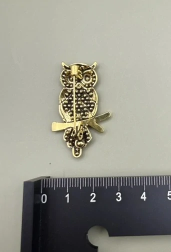 Kovová brož "Modrá sova"