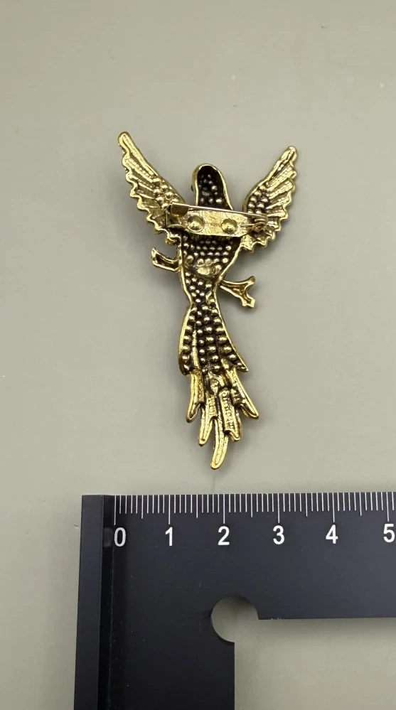 Kovová brož "Veselý ptáček"